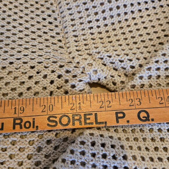 Beige Polo Knit Cardigan XL - Picture 6 of 7